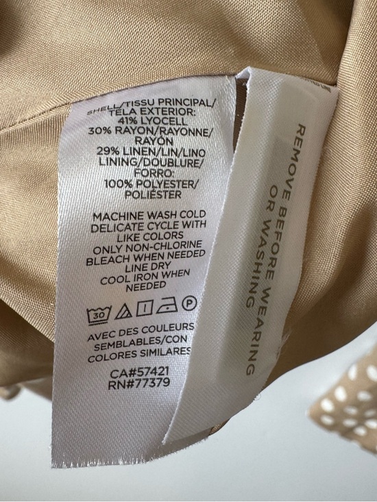 Ann Taylor Dotted Swing Trench Coat Tan Large - Picture 10 of 13